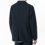 Back Satin Out Pocket Blazer — Navy