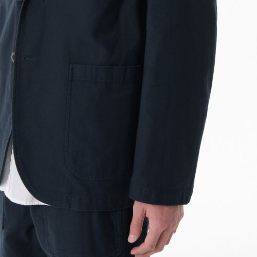 Back Satin Out Pocket Blazer — Navy