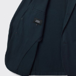 Back Satin Out Pocket Blazer — Navy