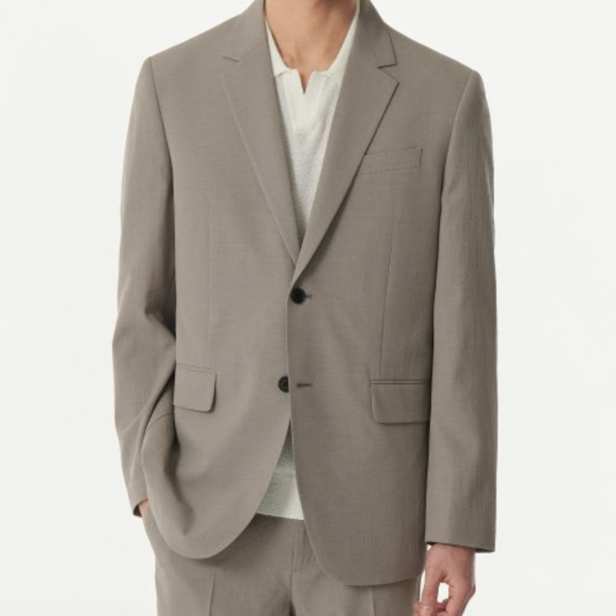 Cool Touch Relaxed Basic Blazer — Greyish Beige