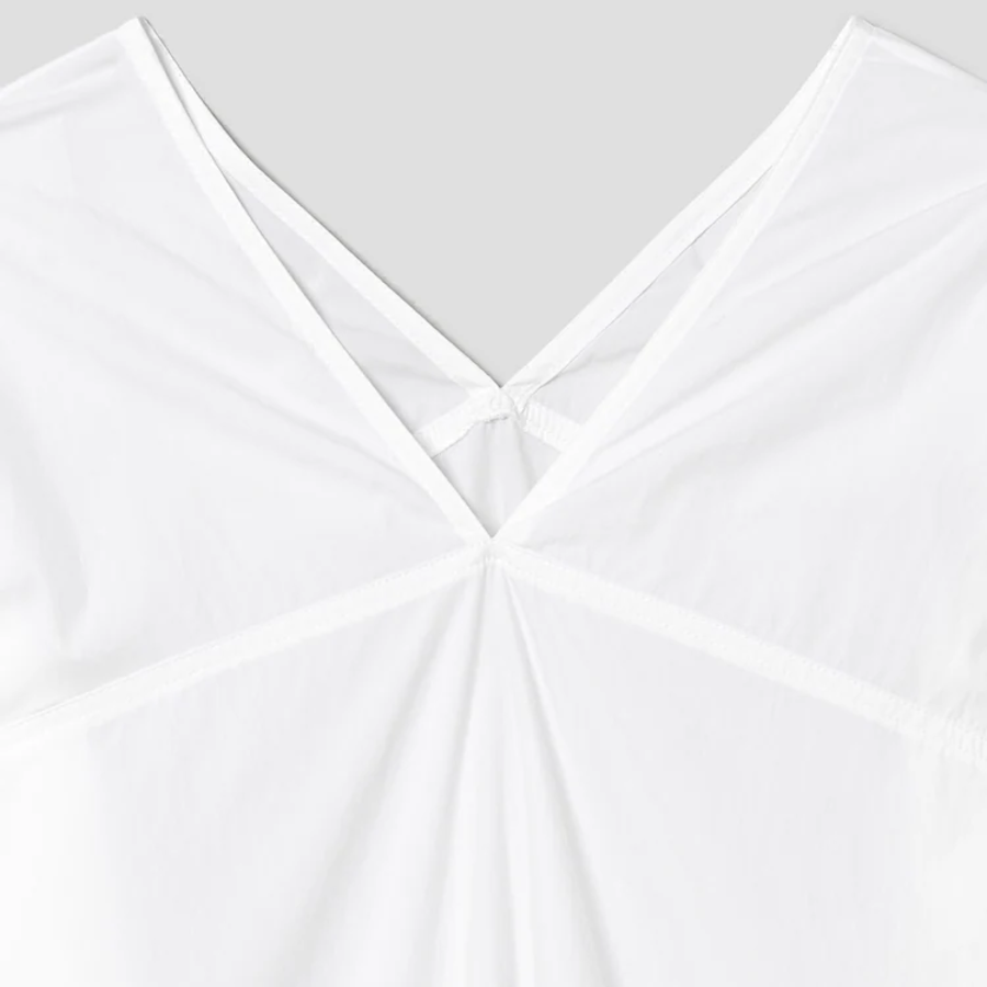 KUHO V-Neck Three-Quarter Sleeve Blouse - White