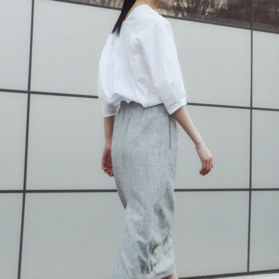 KUHO V-Neck Three-Quarter Sleeve Blouse - White