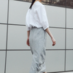 KUHO V-Neck Three-Quarter Sleeve Blouse - White