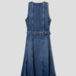 GANNI Light Denim Belt Midi Dress - Blue