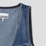 GANNI Light Denim Belt Midi Dress - Blue