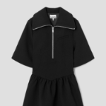 GANNI Bonded Crepe Mini Dress - Black