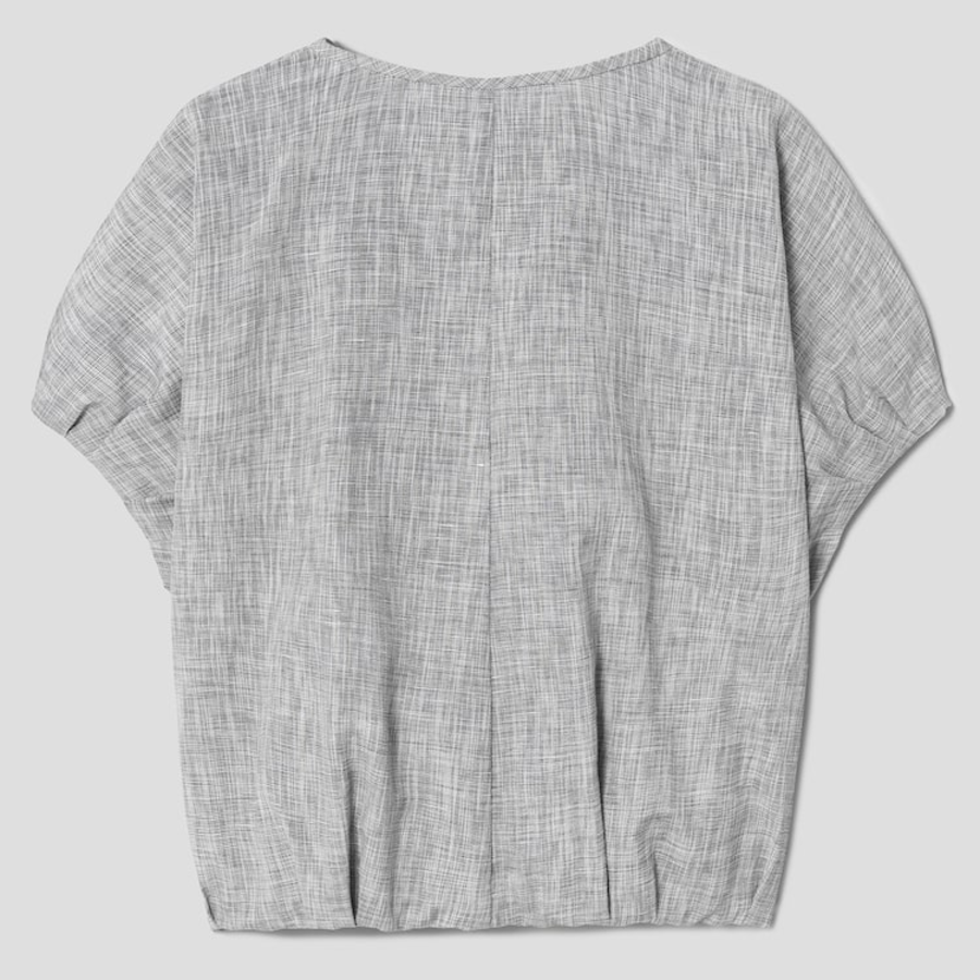KUHO Volume Fit Short Blouse - Light Grey