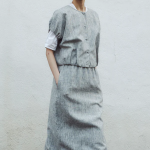 KUHO Volume Fit Short Blouse - Light Grey