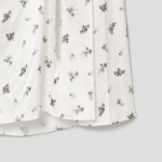 GANNI Printed Satin Gathered Long Dress - Egret