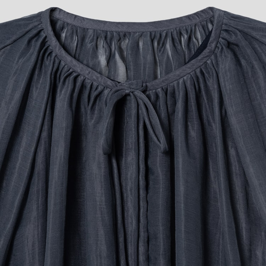 KUHO Open Shirring Blouse - Ash