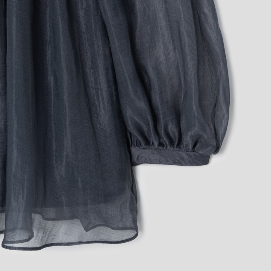 KUHO Open Shirring Blouse - Ash