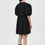 GANNI Cotton Poplin Tie String Mini Dress - Black