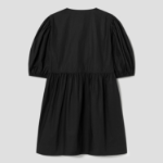 GANNI Cotton Poplin Tie String Mini Dress - Black