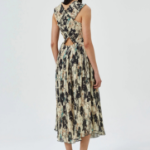 GANNI Printed Pleats Smock Midi Straps Dress - Afterglow