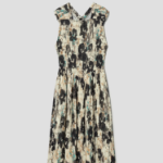 GANNI Printed Pleats Smock Midi Straps Dress - Afterglow