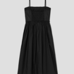 GANNI Cotton Poplin Strap Long Dress - Black