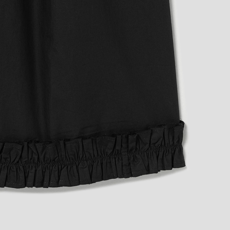 GANNI Cotton Poplin Strap Long Dress - Black