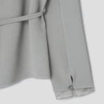 KUHO [Edit] Tension Rayon Blend Button-Up Blouse - Khaki