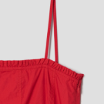 GANNI Cotton Poplin Strap Long Dress - Racing Red