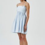 GANNI [EXCLUSIVE] Cotton Poplin Strap Dress - Heather