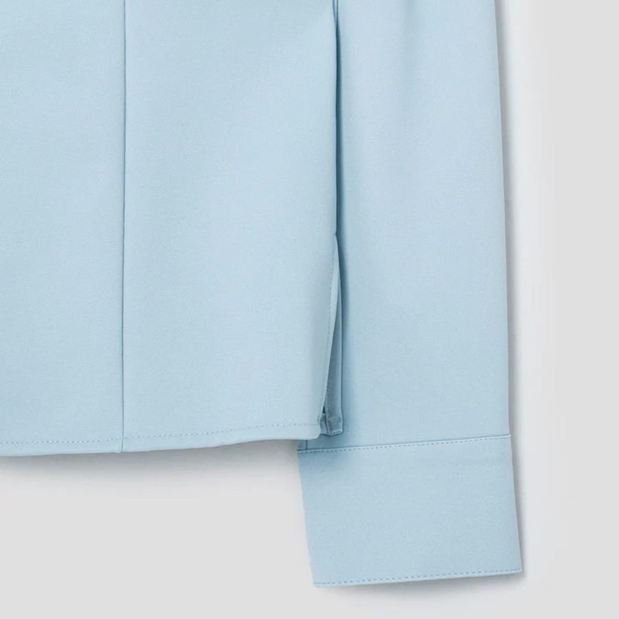 KUHO Open Collar Blouse - Sky Blue