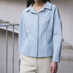 KUHO Open Collar Blouse - Sky Blue