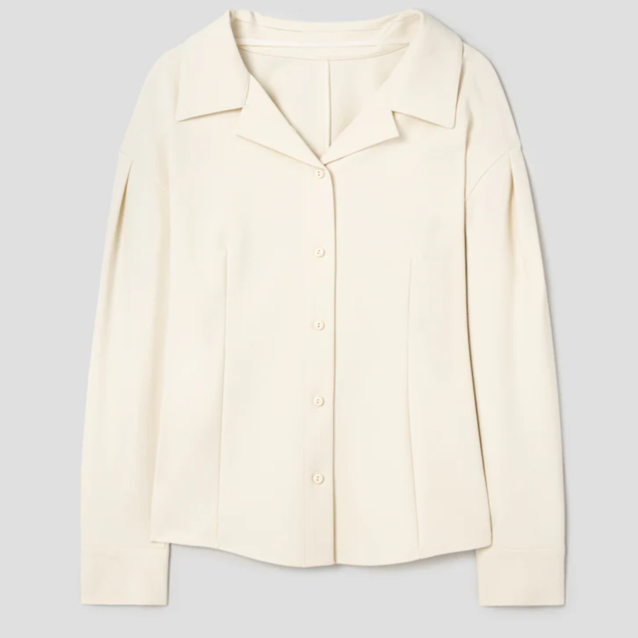 KUHO Open Collar Blouse - Ivory