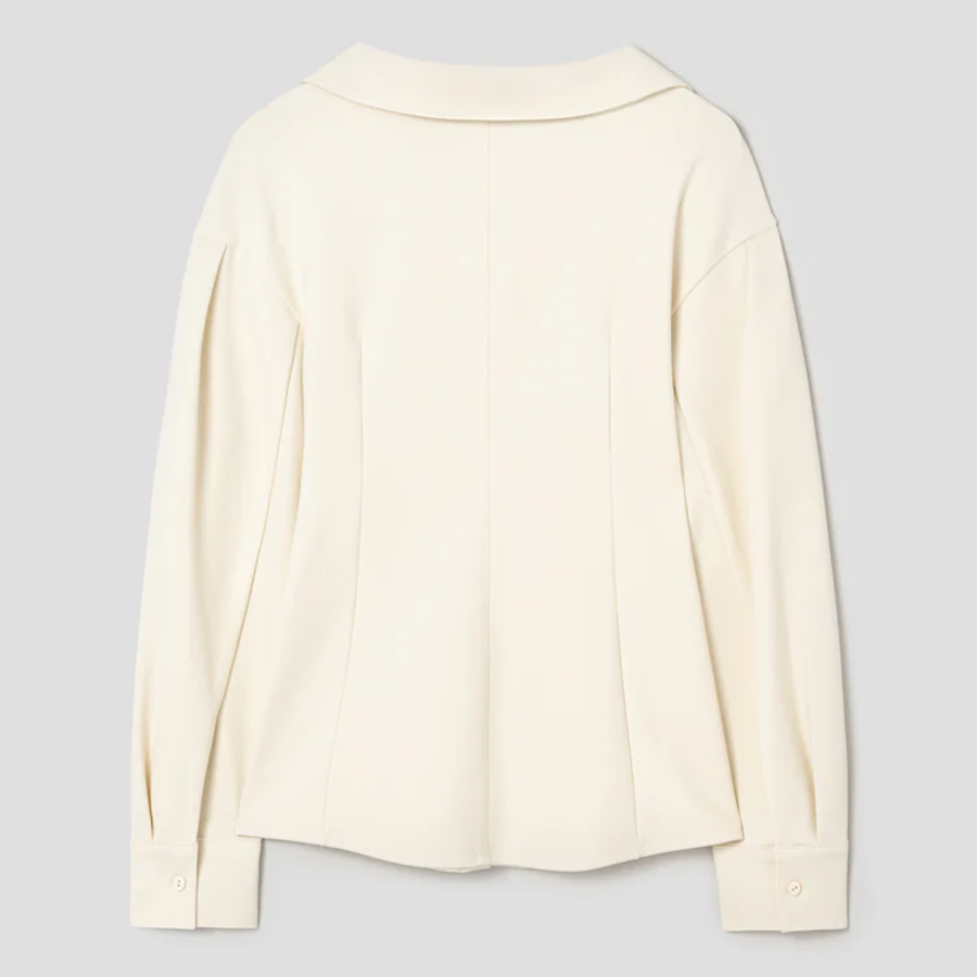 KUHO Open Collar Blouse - Ivory