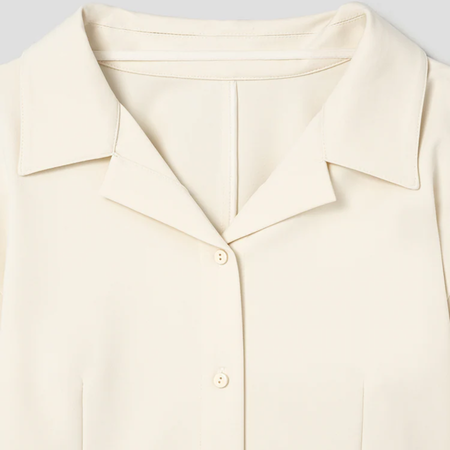 KUHO Open Collar Blouse - Ivory