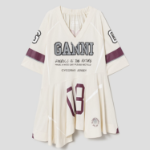 GANNI Future Mesh Oversized Mini Dress - Antique White