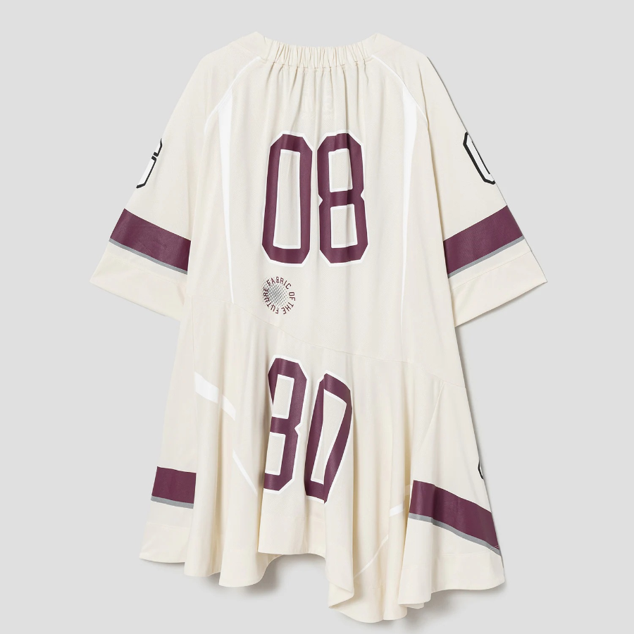 GANNI Future Mesh Oversized Mini Dress - Antique White