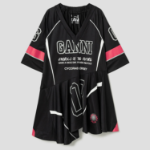 GANNI Future Mesh Oversized Mini Dress - Black