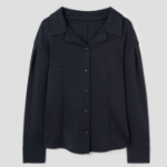 KUHO Open Collar Blouse - Navy