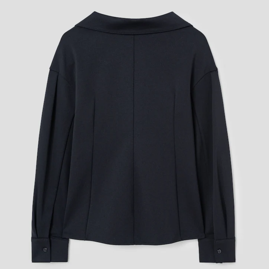 KUHO Open Collar Blouse - Navy