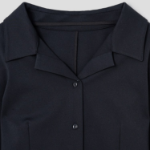 KUHO Open Collar Blouse - Navy