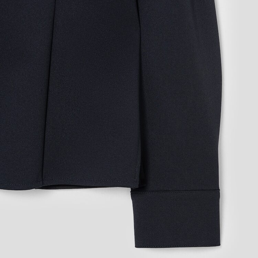 KUHO Open Collar Blouse - Navy