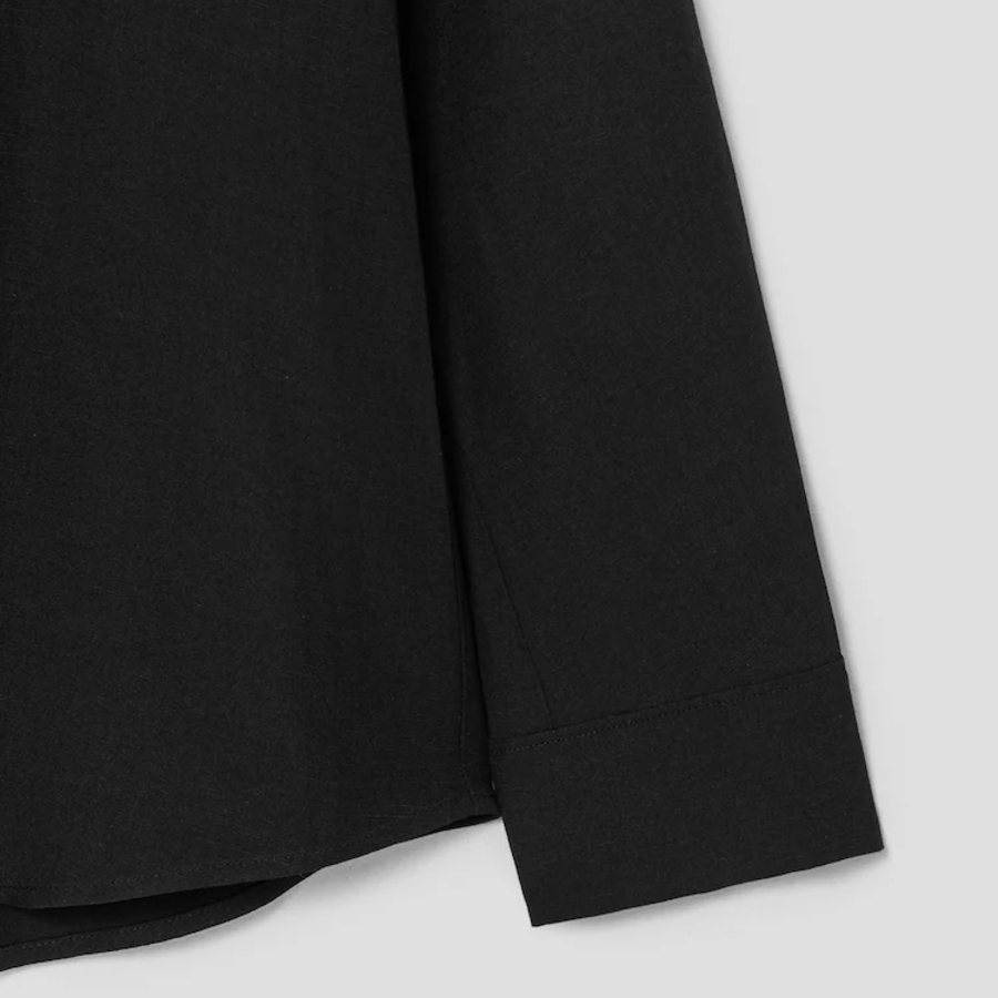 KUHO Shirt-Collar Blouse - Black