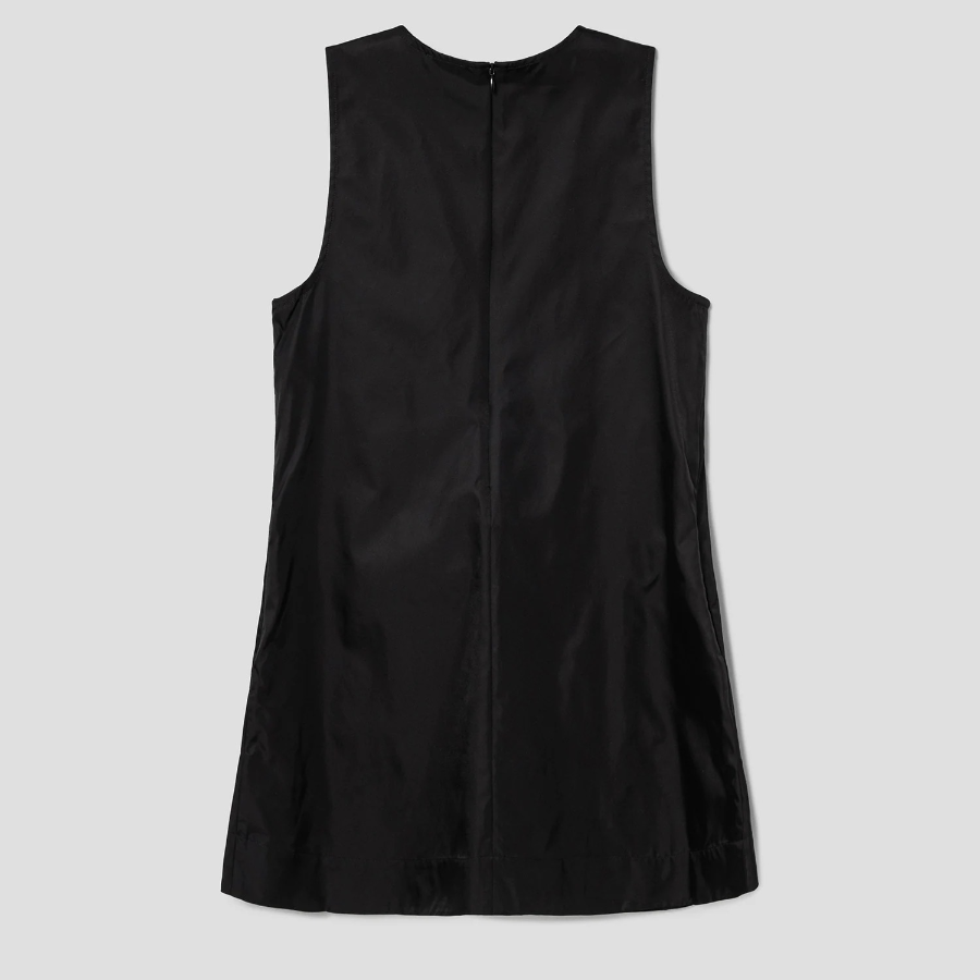 GANNI Duchesse Nylon Mini Dress - Black