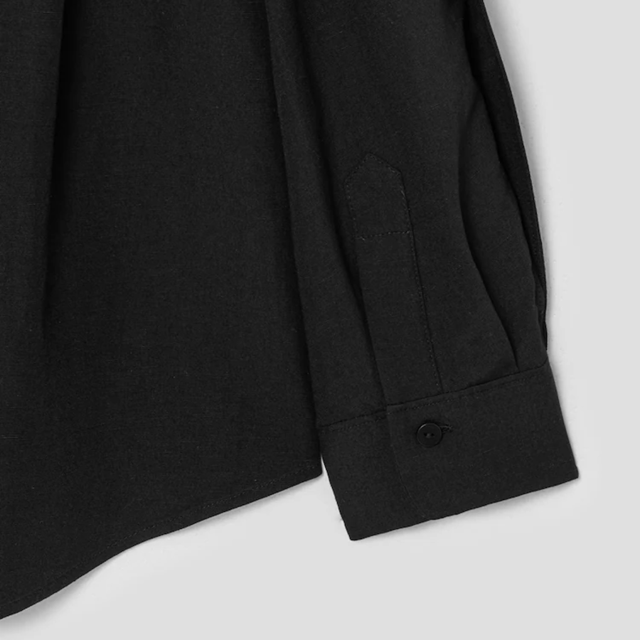 KUHO Shirt-Collar Blouse - Black