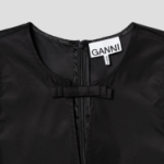 GANNI Duchesse Nylon Mini Dress - Black