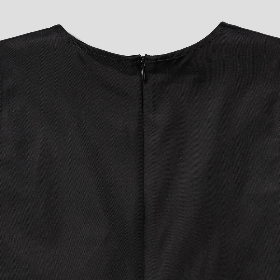 GANNI Duchesse Nylon Mini Dress - Black