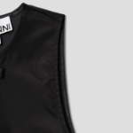 GANNI Duchesse Nylon Mini Dress - Black