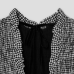 GANNI Sheer Fluid Check Mini Smock Dress - Black