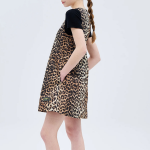 GANNI Duchesse Nylon Mini Dress - Brown
