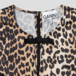 GANNI Duchesse Nylon Mini Dress - Brown