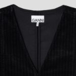 GANNI Stretch Corduroy Mini Dress - Black
