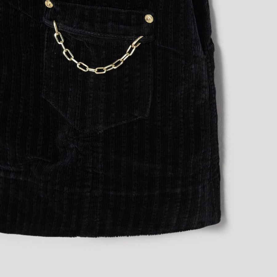 GANNI Stretch Corduroy Mini Dress - Black