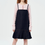 GANNI Rinse Denim Strap Mini Dress - Navy