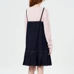 GANNI Rinse Denim Strap Mini Dress - Navy