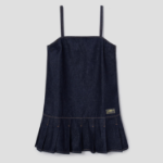 GANNI Rinse Denim Strap Mini Dress - Navy